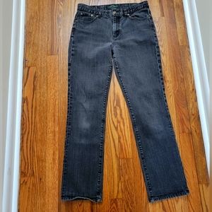 Lauren Ralph Lauren Jeans Classic Straight Green Label Black Denim Size 8 32x29